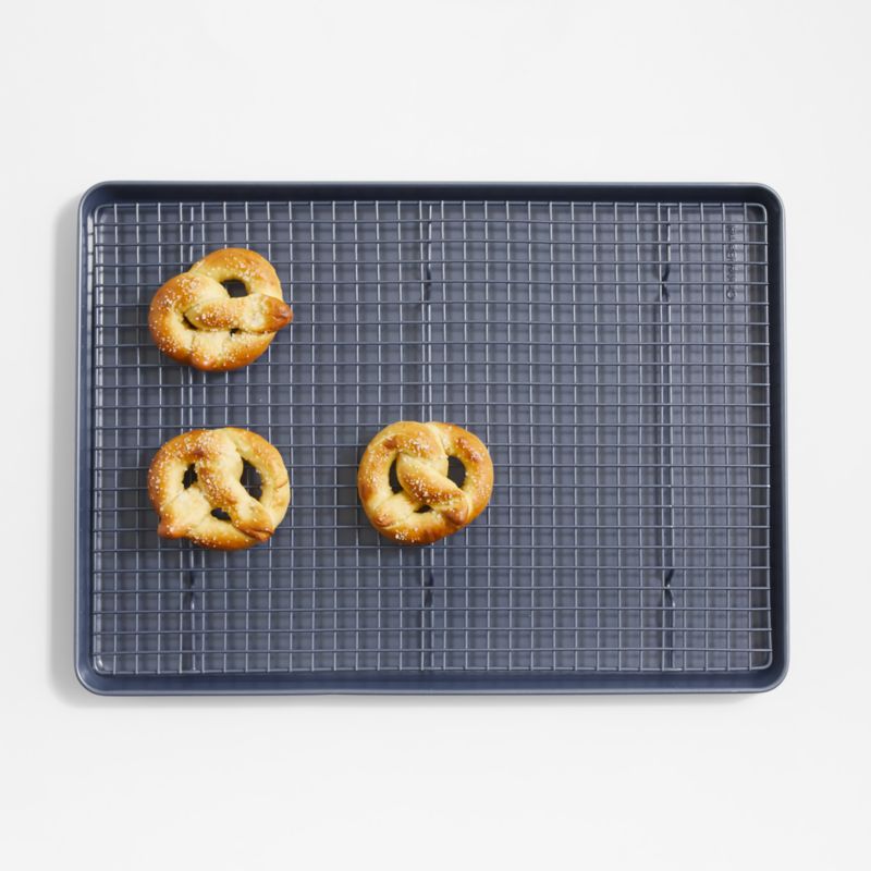 Crate & Barrel Slate Blue Extra-Large Sheet Pan and Cooling Rack Set