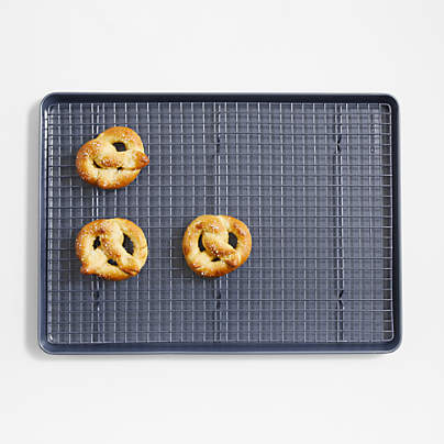 Crate & Barrel Slate Blue Extra-Large Sheet Pan and Cooling Rack Set