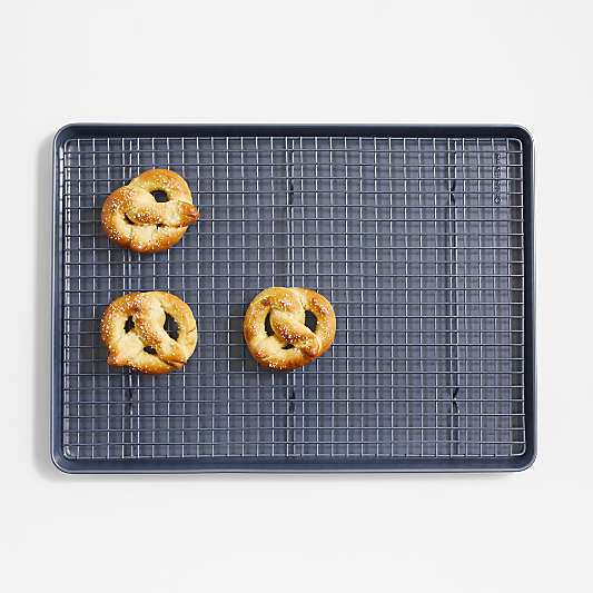 Crate & Barrel Slate Blue Extra-Large Sheet Pan and Cooling Rack Set