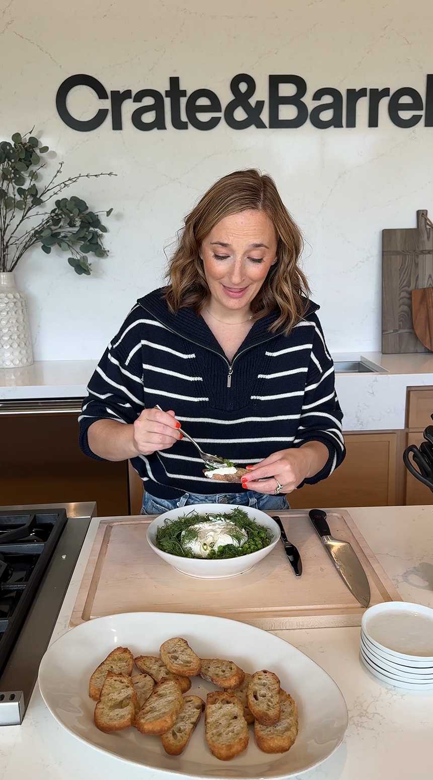 Double Pea Burrata Snack Platter Recipe Crate & Barrel