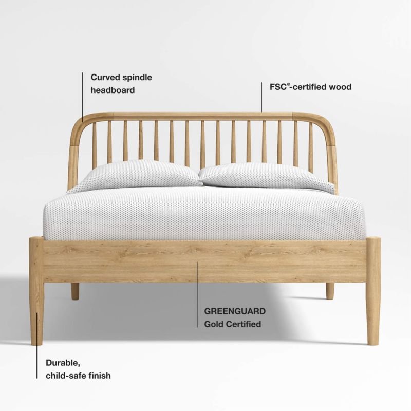 Bodie Spindle Natural Oak Wood Kids Twin Bed - image 12 of 17