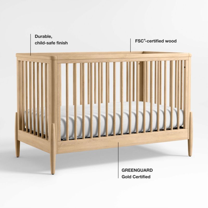 Bodie Natural Oak Wood Convertible Baby Crib - image 19 of 24