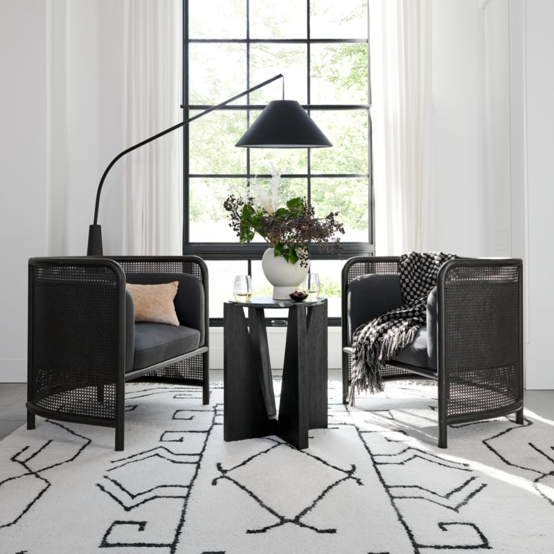 Fields Cane Back Charcoal Accent Chair - image 3 of 10