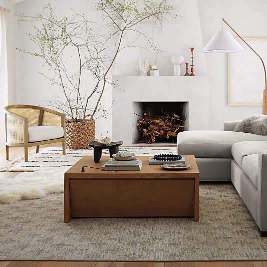 Vander Natural Wood 44" Square Storage Coffee Table