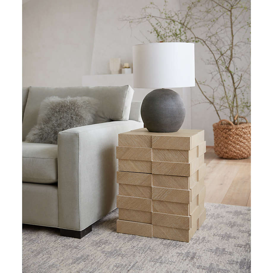 Crate Barrel Esphera Grey Round Table Lamp Yorkdale Mall