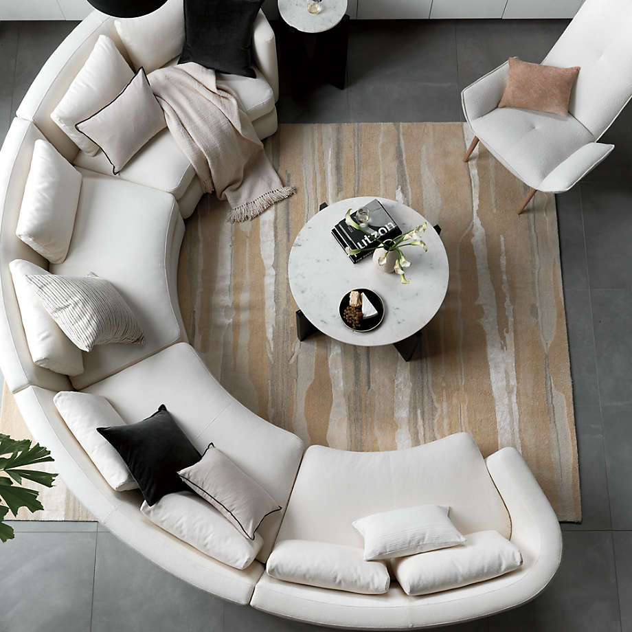 Nouveau 3 Piece Curved Sectional Crate Barrel