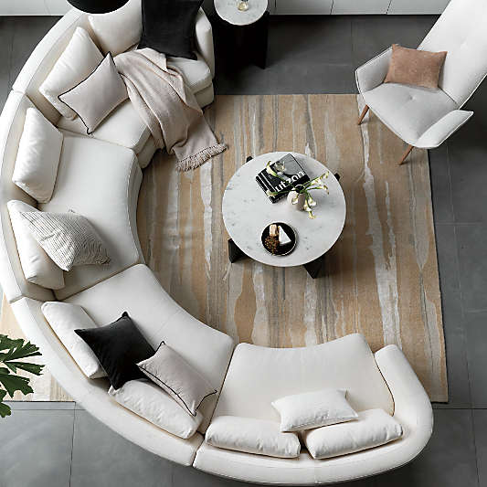 Nouveau Curved Left-Arm Sofa Sectional Piece