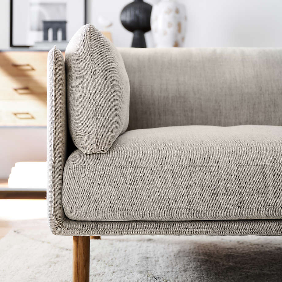 Wells Left Arm Sofa with Natural Leg Finish Reviews Crate Barrel
