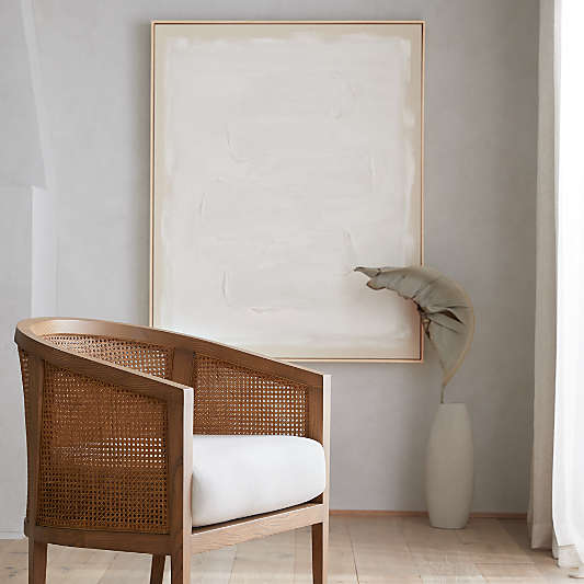 "White Block" Framed Hand-Painted Canvas Wall Art 41"x51"
