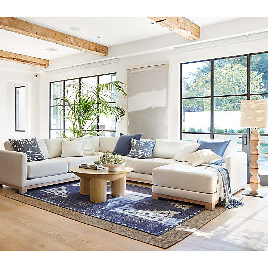 Tom Natural White Oak Wood 40" Round Three-Legged Coffee Table by Leanne Ford