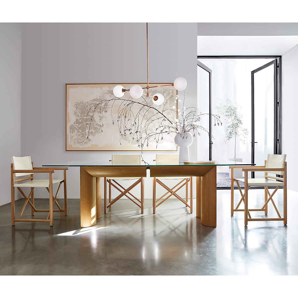 Emma Wood and Glass Top Dining Table Reviews Crate Barrel