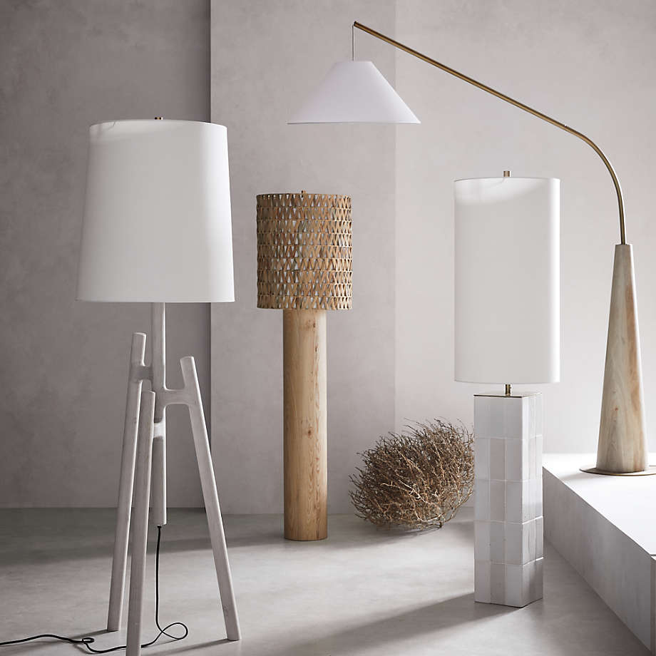 Crate and barrel store weave floor lamp