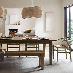 Crate and barrel wood table sale