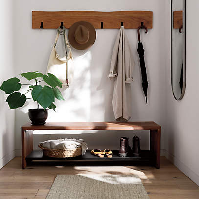 cratebarrel white small entryway benches with storage