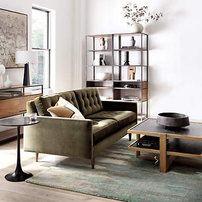 Crate and barrel on sale green couch