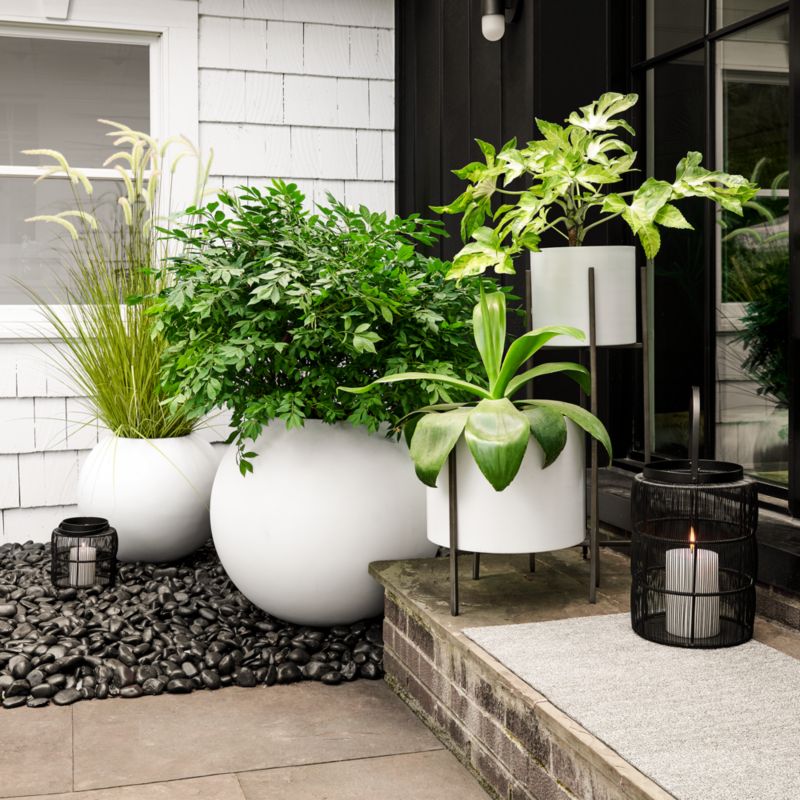 Sphere Large White Indoor/Outdoor Planter 26" - image 3 of 18