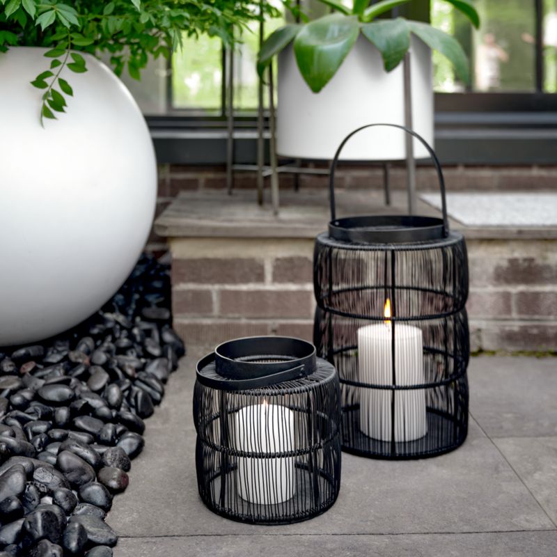 Ora Black Wire Candle Lantern 12.75