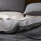 View Reversible Grid/Striped Natural Hemp Fiber Duvet Covers and Pillow Shams - image 2 of 8