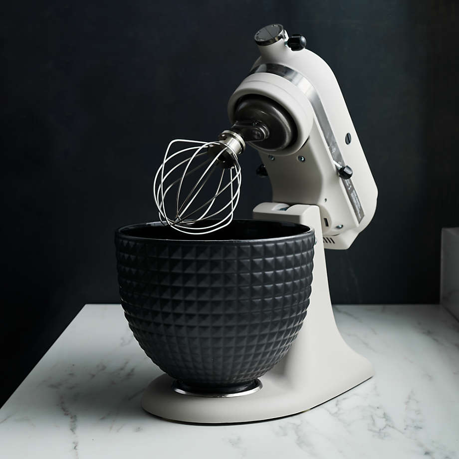 KitchenAid 5 Quart Black Studded Ceramic, KSM2CB5LS Cermaic Bowl Tilt Head  Stand Mixer