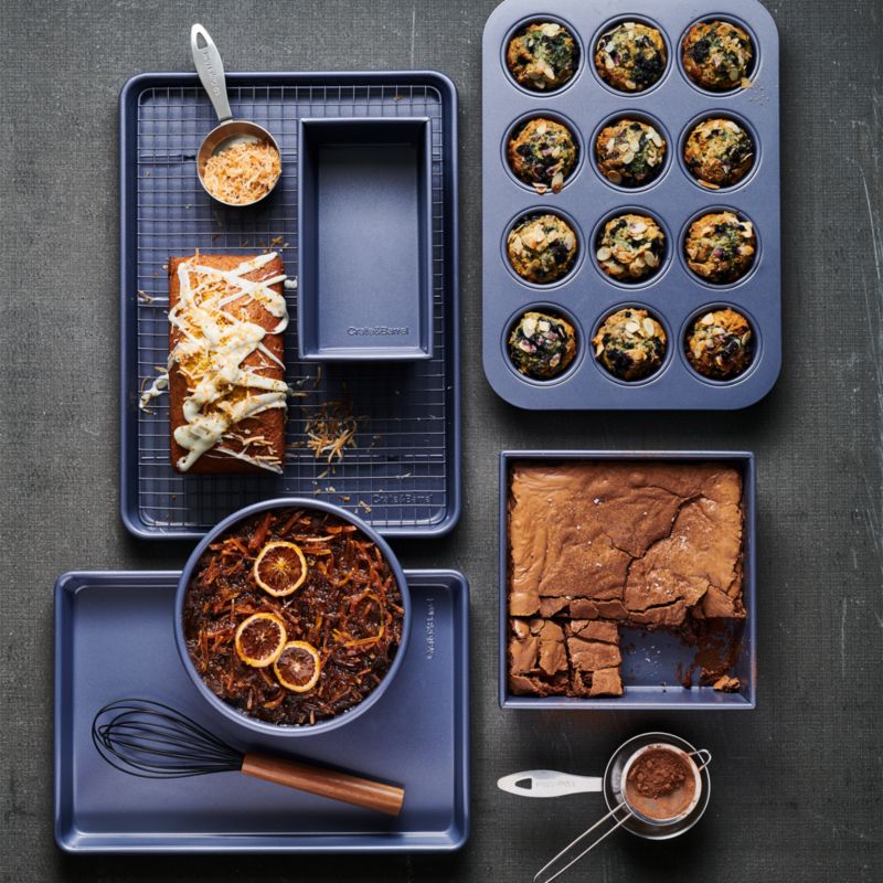 Crate & Barrel Slate Blue Bakeware 6-Piece Set