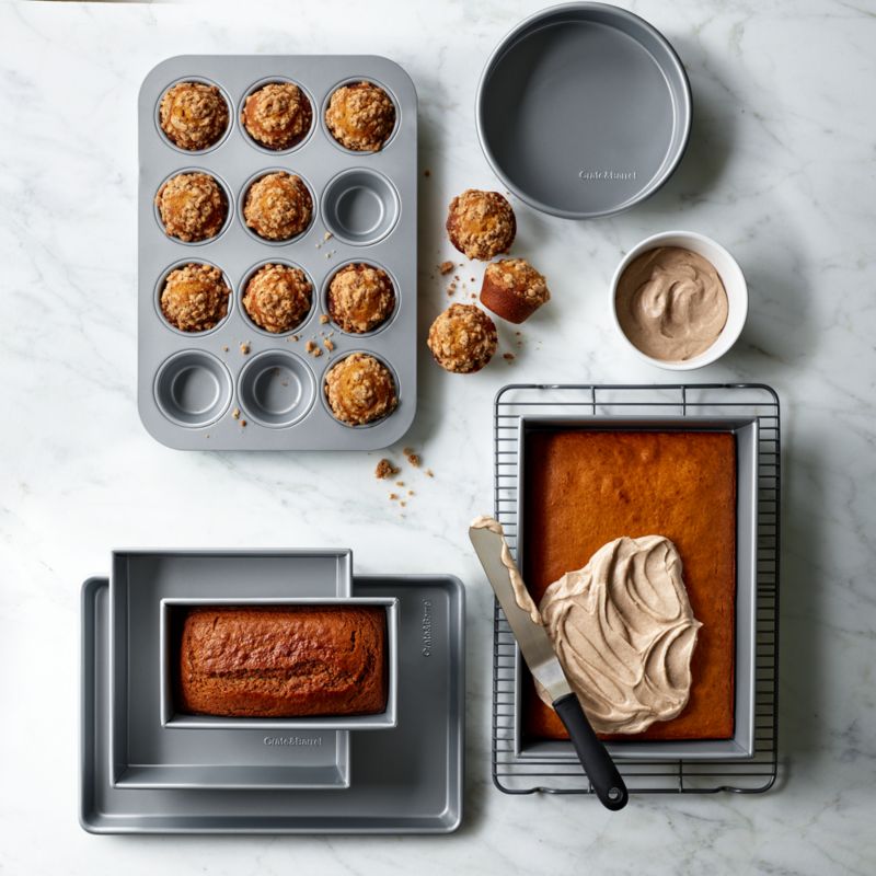 Crate & Barrel Silver Bakeware 6-Piece Set