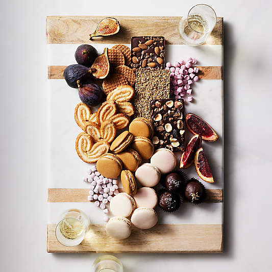 Wood and Marble Inlay Serving Board