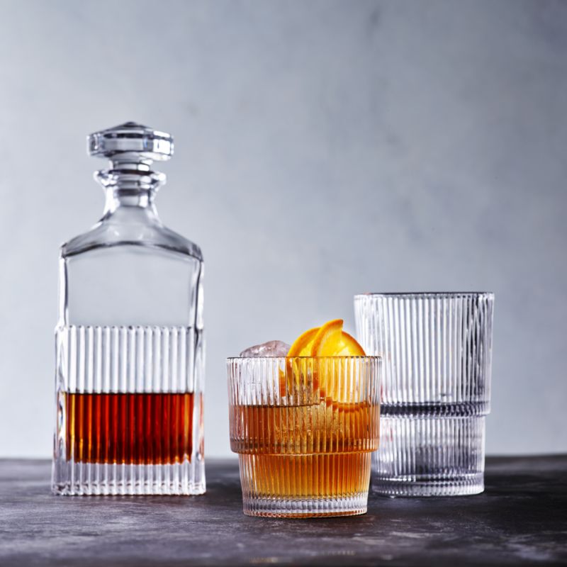 Atwell Stackable Ribbed Double Old-Fashioned Glass