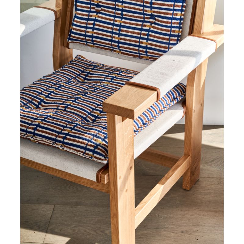 Shinola Utility Linen Wood Arm Striped Chair - image 3 of 9