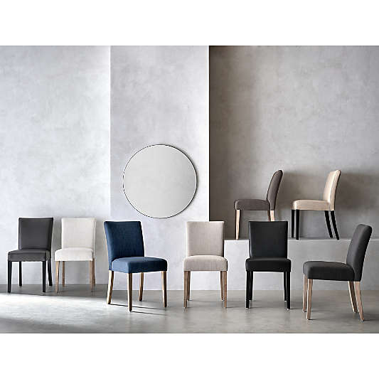 Lowe Ivory Leather Dining Chair with Ebony Wood Legs