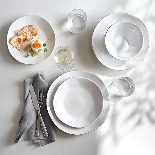 Marin White Stoneware 16-Piece Dinnerware Set