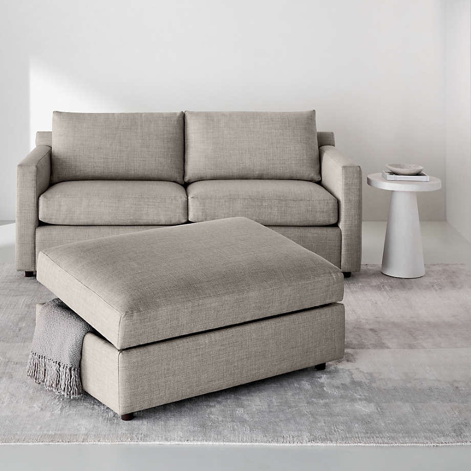 Crate and top barrel storage ottoman