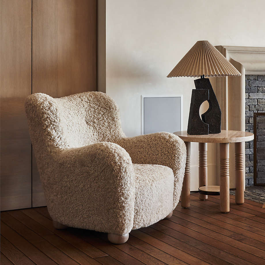 Shearling outlet barrel chair
