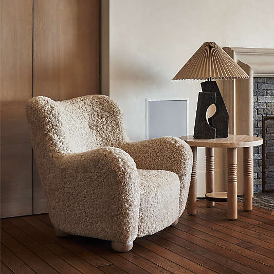 Le Tuco Shearling Accent Chair by Athena Calderone