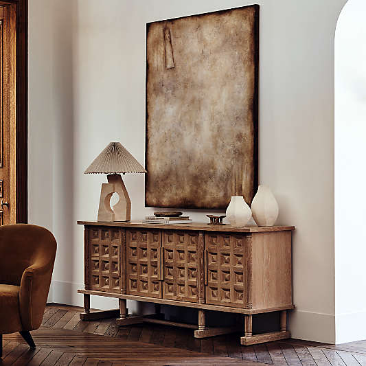 Honore 75" Oak Wood Media Console by Athena Calderone