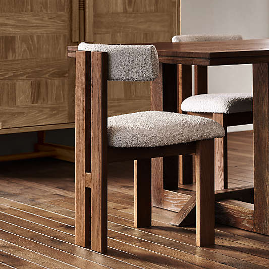 Ceremonie Natural Boucle Dining Chair by Athena Calderone