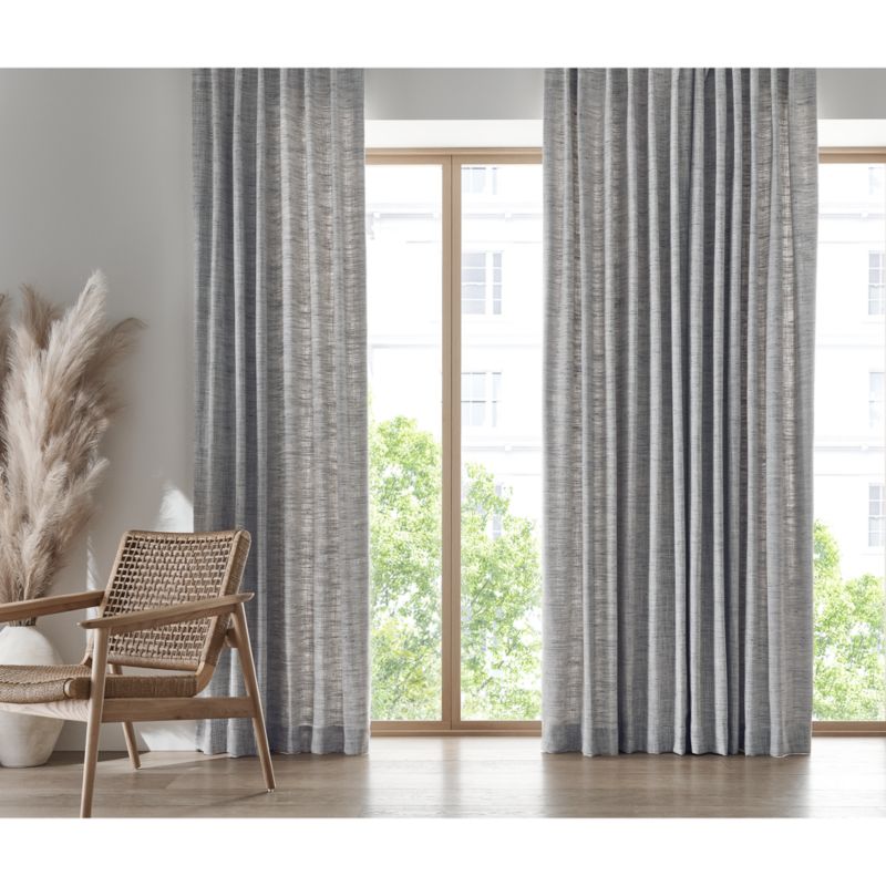 Reid Blue Recycled Fiber Blackout Window Curtain Panel 52"x84" - image 2 of 7