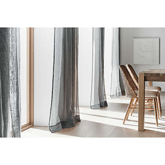 Pebble Grey European Flax ™-Certified Linen Sheer Window Curtain Panel 52"x108"