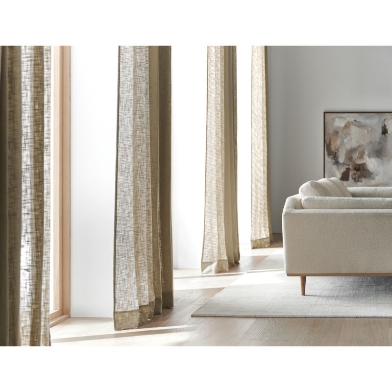 Lindstrom Warm Beige Organic Cotton Sheer Window Curtain Panel 52"x96" - image 5 of 7