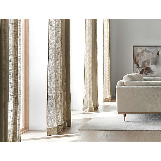 Lindstrom Warm Beige Organic Cotton Sheer Window Curtain Panel 52"x96"
