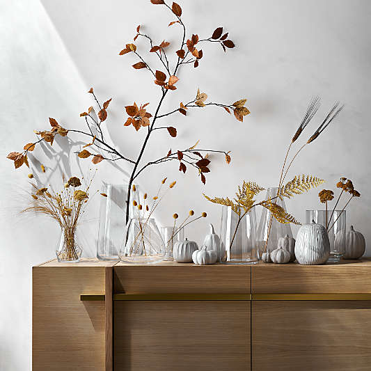 Decorative White Pumpkins, Set of 7