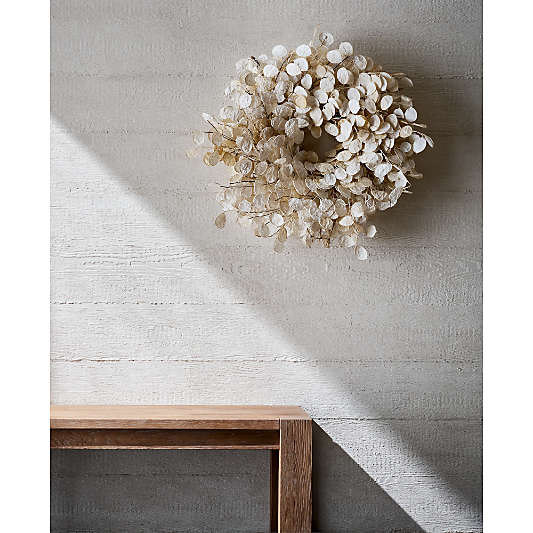 Faux Cream Lunaria Wreath 32"