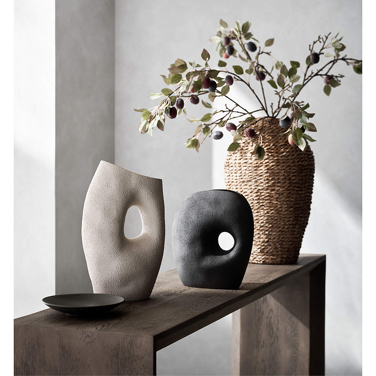 Baja Grey Oak Console Table Crate Barrel