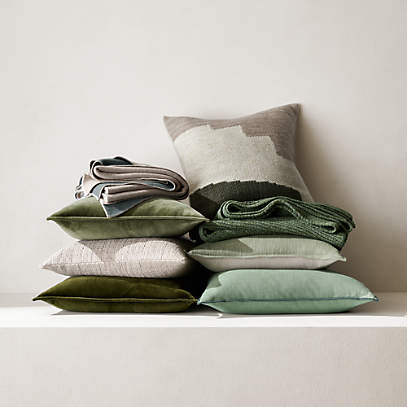 Sage linen sale throw