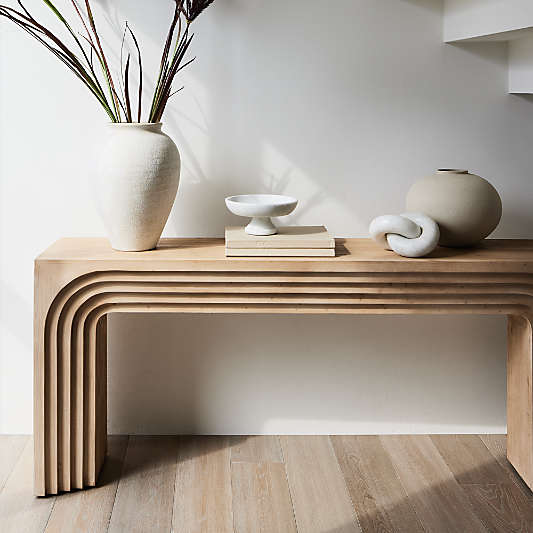 Valo 72" Rectangular Natural Pine Wood Console Table