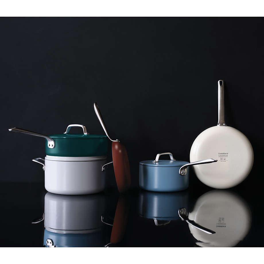 Crate & Barrel EvenCook Ceramic Denim Ceramic Nonstick Fry Pans, Set of 2 +  Reviews