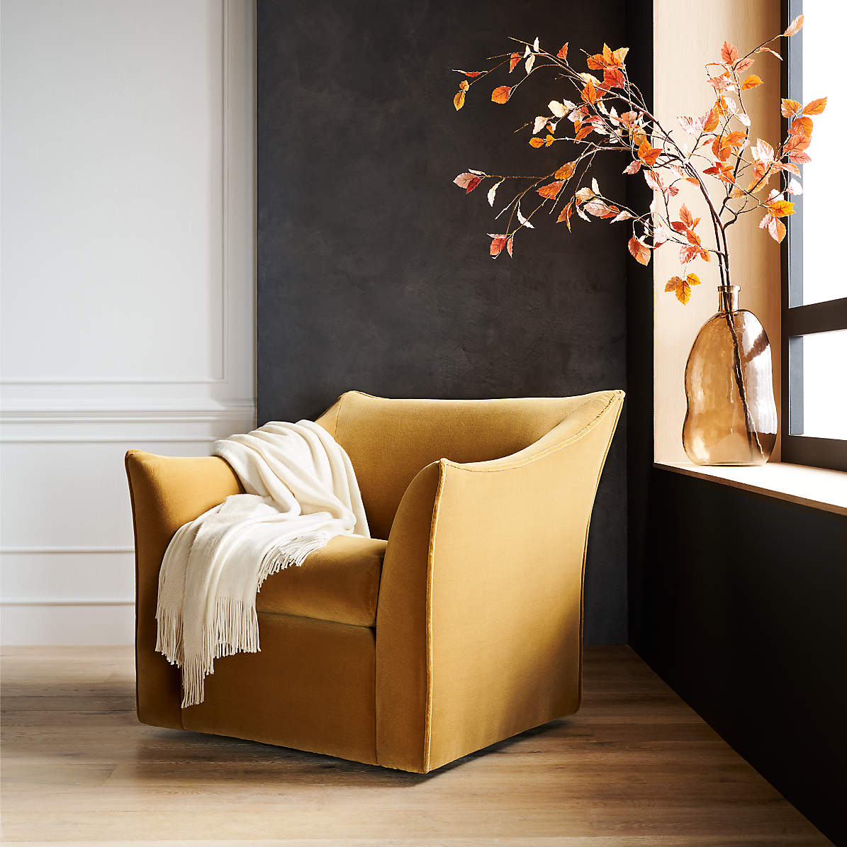 Crate and online barrel velvet chair