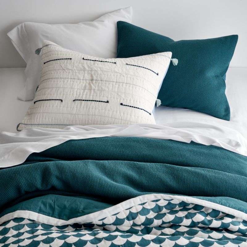 Scoop Teal Waffle Weave Organic Cotton Kids Twin Duvet Cover - image 6 of 15