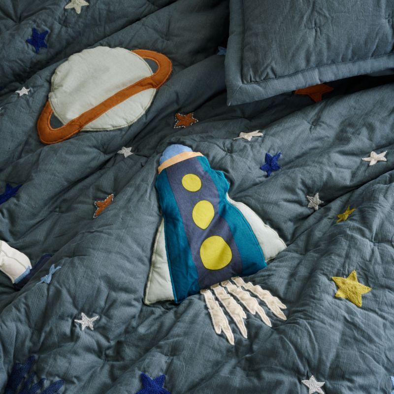 Space Party Organic Cotton Outer Space Kids Twin Quilt