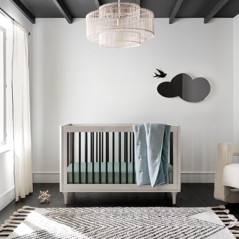 Black and natural wood crib online