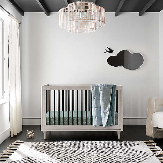 Babyletto Lolly Black & Washed Wood 3-in-1 Convertible Crib